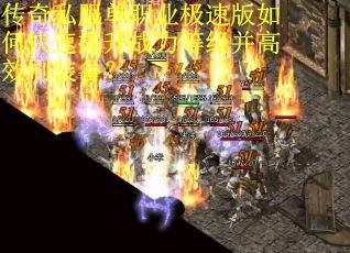 传奇私服单职业极速版如何快速提升战力等级并高效刷装备？