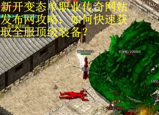 新开变态单职业传奇网站发布网攻略：如何快速获取全服顶级装备？