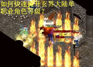 如何快速提升玄界大陆单职业角色等级？
